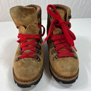 Leather Boots Women’s 6 1/2  Lace-Up Brown Work Hiking Boots Reinforced Toe